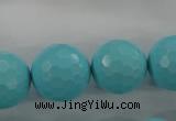 CTU917 15.5 inches 18mm faceted round synthetic turquoise beads