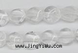 CTW01 15.5 inches 12mm twisted coin white crystal beads wholesale