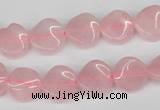 CTW04 15.5 inches 12mm twisted coin rose quartz beads wholesale