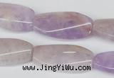 CTW100 15.5 inches 15*30mm twisted rectangle lavender amethyst beads
