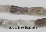 CTW123 15.5 inches 9*20mm twisted trihedron botswana agate beads