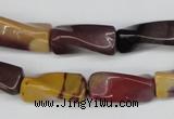 CTW125 15.5 inches 9*20mm twisted trihedron mookaite gemstone beads
