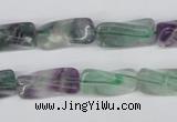 CTW126 15.5 inches 9*20mm twisted trihedron fluorite gemstone beads