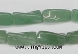 CTW129 15.5 inches 9*20mm twisted trihedron green aventurine beads