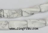 CTW134 15.5 inches 9*20mm twisted trihedron white howlite beads