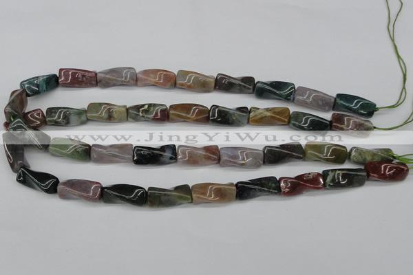 CTW136 15.5 inches 9*20mm twisted trihedron Indian agate beads
