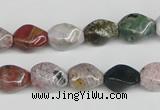 CTW149 15.5 inches 8*11mm twisted rice ocean agate gemstone beads
