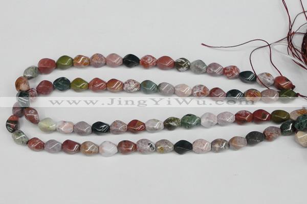 CTW149 15.5 inches 8*11mm twisted rice ocean agate gemstone beads
