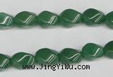 CTW152 15.5 inches 8*11mm twisted rice green aventurine beads