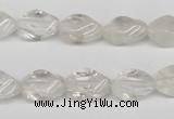 CTW153 15.5 inches 8*15mm twisted rice white crystal beads