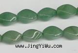 CTW157 15.5 inches 8*15mm twisted rice green aventurine beads