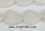 CTW166 15.5 inches 18*22mm twisted teardrop white jade gemstone beads