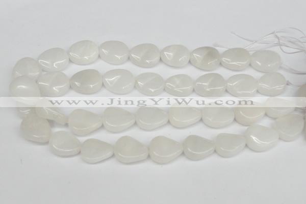 CTW166 15.5 inches 18*22mm twisted teardrop white jade gemstone beads