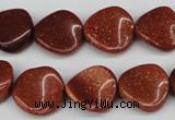 CTW22 15.5 inches 16mm twisted coin goldstone beads wholesale