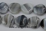 CTW27 15.5 inches 16mm twisted coin botswana agate beads wholesale