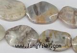 CTW303 15.5 inches 18*25mm wavy oval bamboo leaf agate beads
