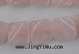 CTW350 15.5 inches 16*16mm twisted square rose quartz beads