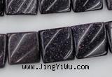CTW352 15.5 inches 16*16mm twisted square blue goldstone beads