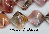 CTW37 15.5 inches 15*15mm twisted diamond agate gemstone beads
