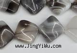 CTW43 15.5 inches 15*15mm twisted diamond botswana agate beads