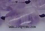 CTW452 20*38mm faceted & twisted rectangle lavender amethyst beads
