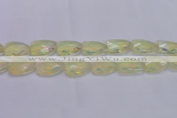 CTW502 15.5 inches 20*30mm faceted & twisted synthetic quartz beads