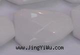 CTW515 15.5 inches 30*40mm faceted & twisted white porcelain beads