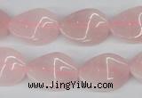 CTW80 15.5 inches 15*20mm twisted oval rose quartz beads