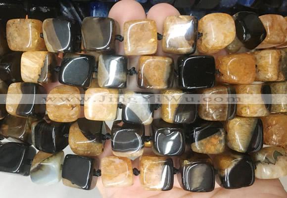 CUBS121 15 inches 12*13mm cube agate gemstone beads wholesale