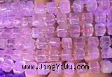 CUBS23 15 inches 8*8mm faceted cube rose quartz gemstone beads