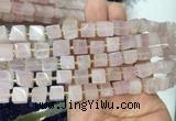 CUBS38 15 inches 6 - 7mm cube rose quartz gemstone beads wholesale