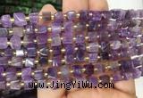 CUBS41 15 inches 6 - 7mm cube amethyst gemstone beads wholesale