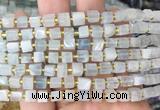 CUBS53 15 inches 6 - 7mm cube aquamarine gemstone beads wholesale