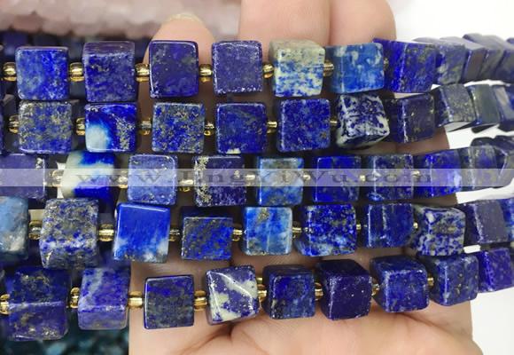 CUBS64 15 inches 8 - 9mm cube lapis lazuli gemstone beads wholesale