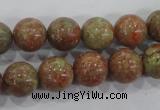 CUG104 15.5 inches 12mm round Chinese unakite beads wholesale
