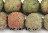 CUG208 15 inches 10mm round matte unakite beads