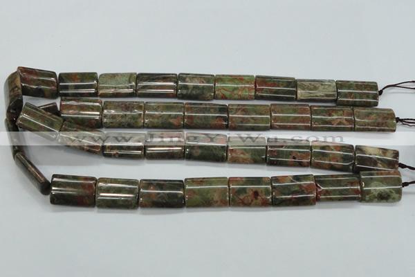 CUJ08 15.5 inches 15*20mm flat tube autumn jasper gemstone beads
