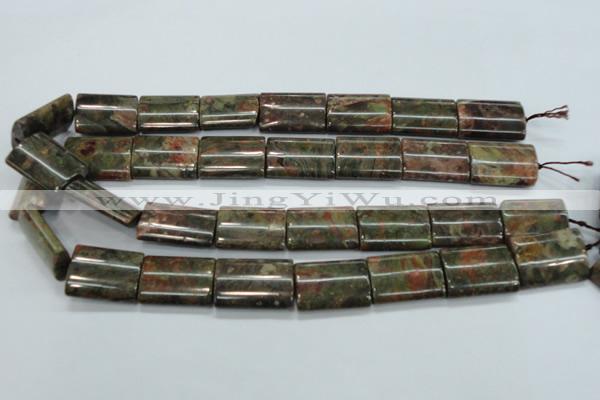 CUJ09 15.5 inches 18*25mm flat tube autumn jasper gemstone beads