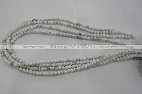CWB200 15.5 inches 4mm round natural white howlite beads wholesale