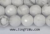CWB232 15.5 inches 8mm faceted round white howlite beads