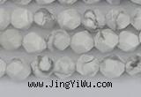 CWB238 15.5 inches 6mm faceted nuggets white howlite beads