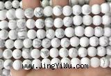 CWB252 15.5 inches 8mm round matte white howlite beads wholesale