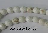 CWB300 15.5 inches 4mm faceted round howlite turquoise beads