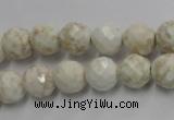 CWB303 15.5 inches 10mm faceted round howlite turquoise beads