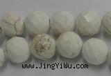 CWB304 15.5 inches 12mm faceted round howlite turquoise beads
