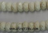CWB327 15.5 inches 6*10mm faceted rondelle howlite turquoise beads