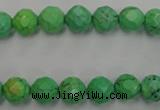 CWB392 15.5 inches 8mm faceted round howlite turquoise beads