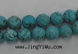CWB422 15.5 inches 8mm faceted round howlite turquoise beads