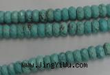 CWB440 15.5 inches 4*6mm faceted rondelle howlite turquoise beads