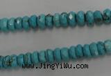 CWB441 15.5 inches 4*6mm faceted rondelle howlite turquoise beads